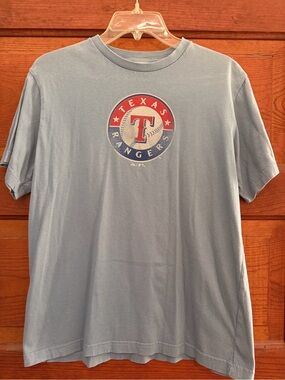 Texas Rangers Light Blue Graphic Tee - Men's Crewneck T-Shirt
